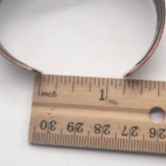 Copper Cuff Bracelet Etched Buffalo Dancer Rainbow Yei Design WM - Picture 9 of 11